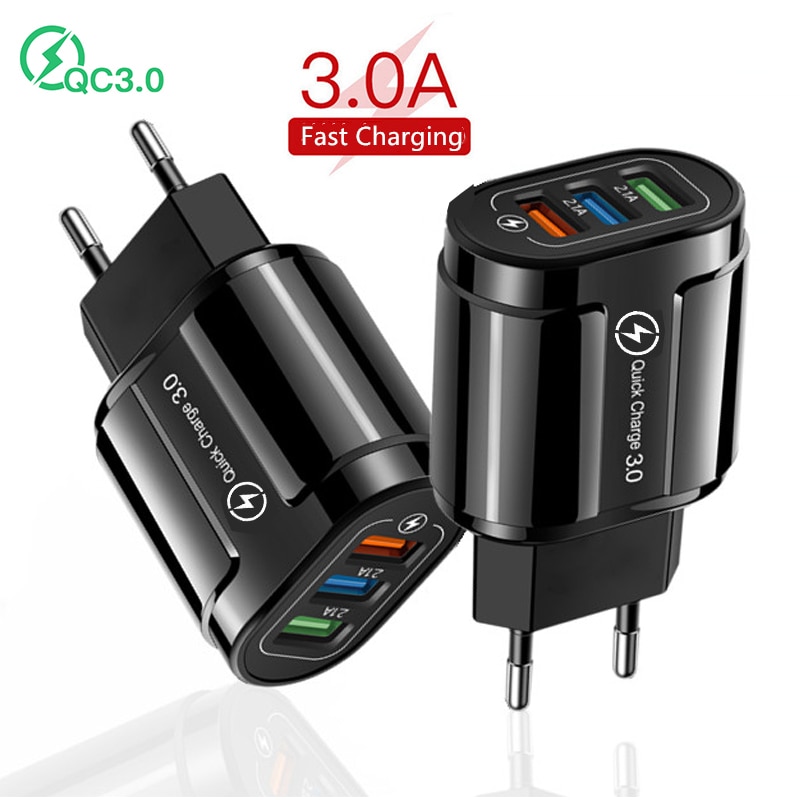 Fast USB Charger Quick Charge 3.0 QC3.0 for iphone 14 13 12 Samsung Xiaomi Wall Phone Charger Adapter EU US Plug Phone Charger