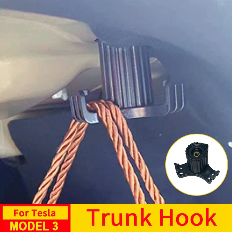 USVOTOV For Tesla Model 3 Trunk Hook Grocery Bag Holder Car Pendant Luggage Organizer 2023 2022 2021