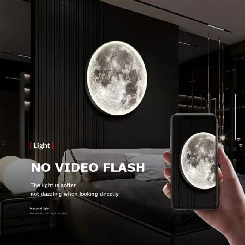 Room Sofa Background Moon Led Night Light Hallway Loft Indoor Home Lights Moon LED Wall Lamps for