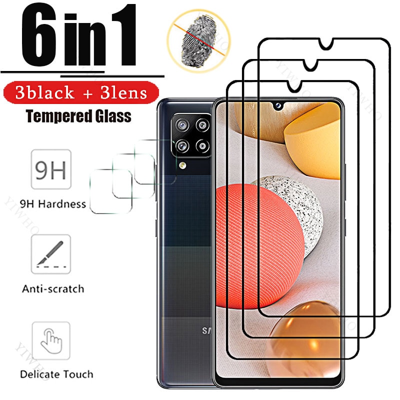 For Samsung Galaxy A42 5G Full Cover Tempered Glass Black HD for Sumsung A 42 5g 6.6" M-A426B Screen Protector Clear Cmaera
