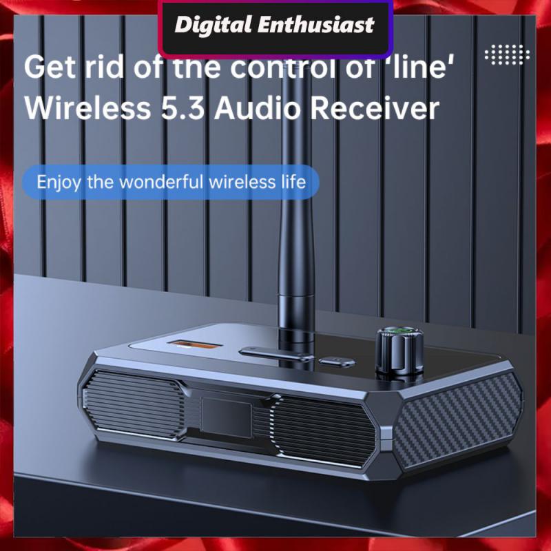 Dual Channel bluetooth-compatible Adapter Digital Display Anti-interference Audio Receiver Energy Saving