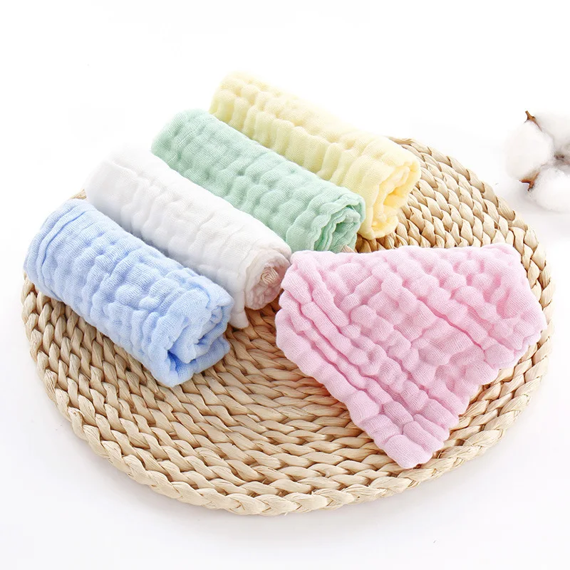 5Pcs 30x30cm Baby Towel Bath Towels Face Washcloth Muslin Squares Cotton Hand Wipe Gauze for Bathing