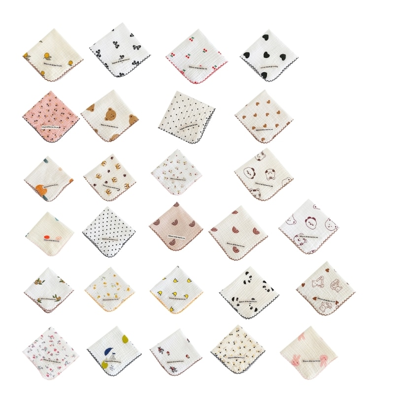 Baby Facecloth Burp Cloth High Absorb Handkerchief Kindergarten Kids Facecloth