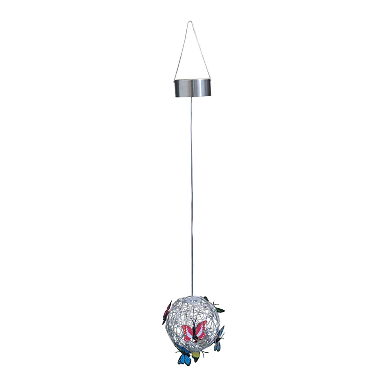 Outdoor Solar Garden Light Metal Home Decorative Nightlight Butterfly Pendant Waterproof Butterfly