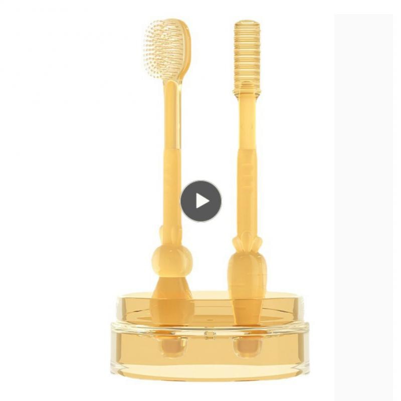 Soft Oral Care Cleaning Round Brush Head Food Grade Silicone Baby Tooth Brushing Artifact Baby Toothbrush Childrens Toothbrush