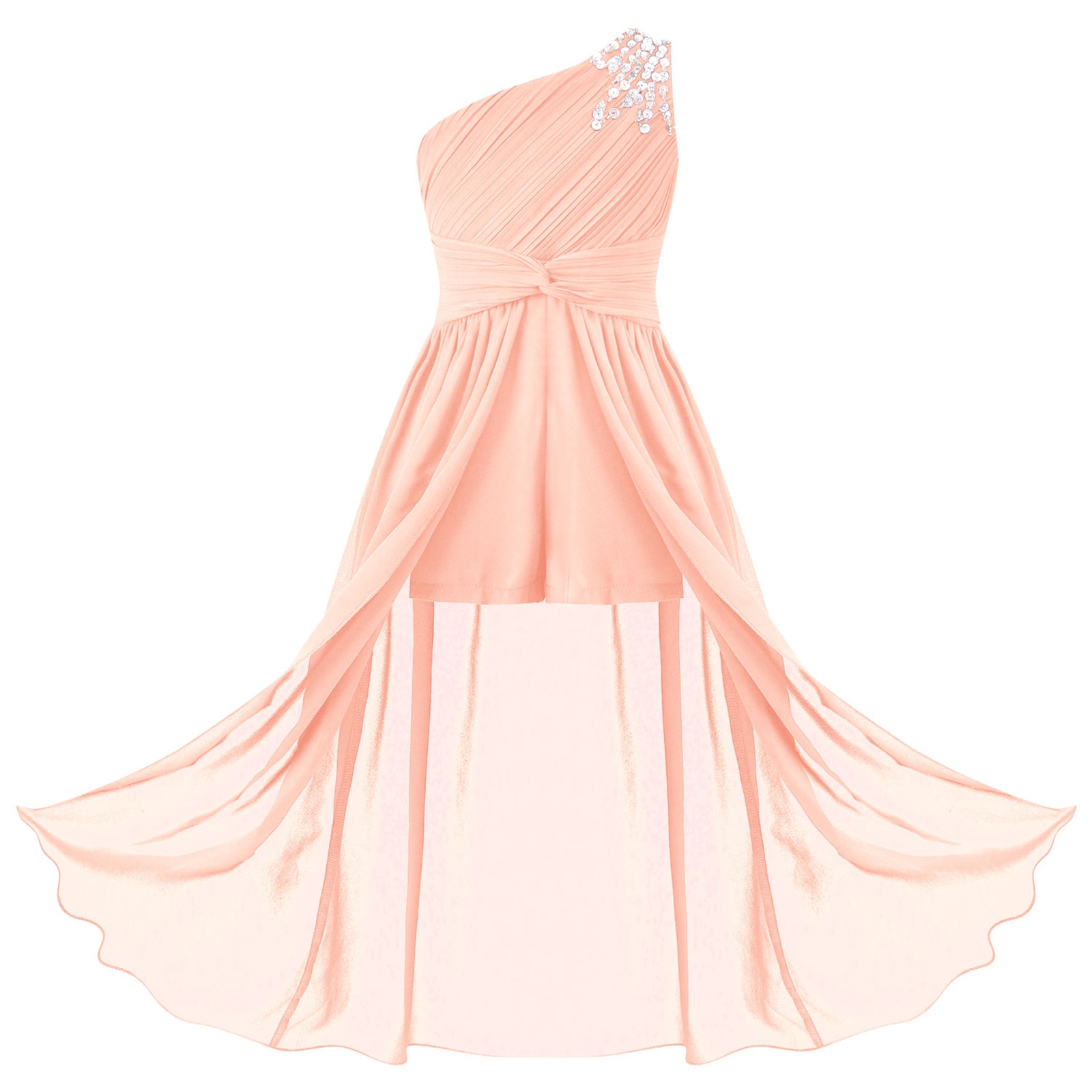 Kid Girl Elegant Princess Dress One Shoulder Shiny Beaded Romper Dress FlowerGirl Wedding Birthday Party Jumpsuit Dress Vestidos