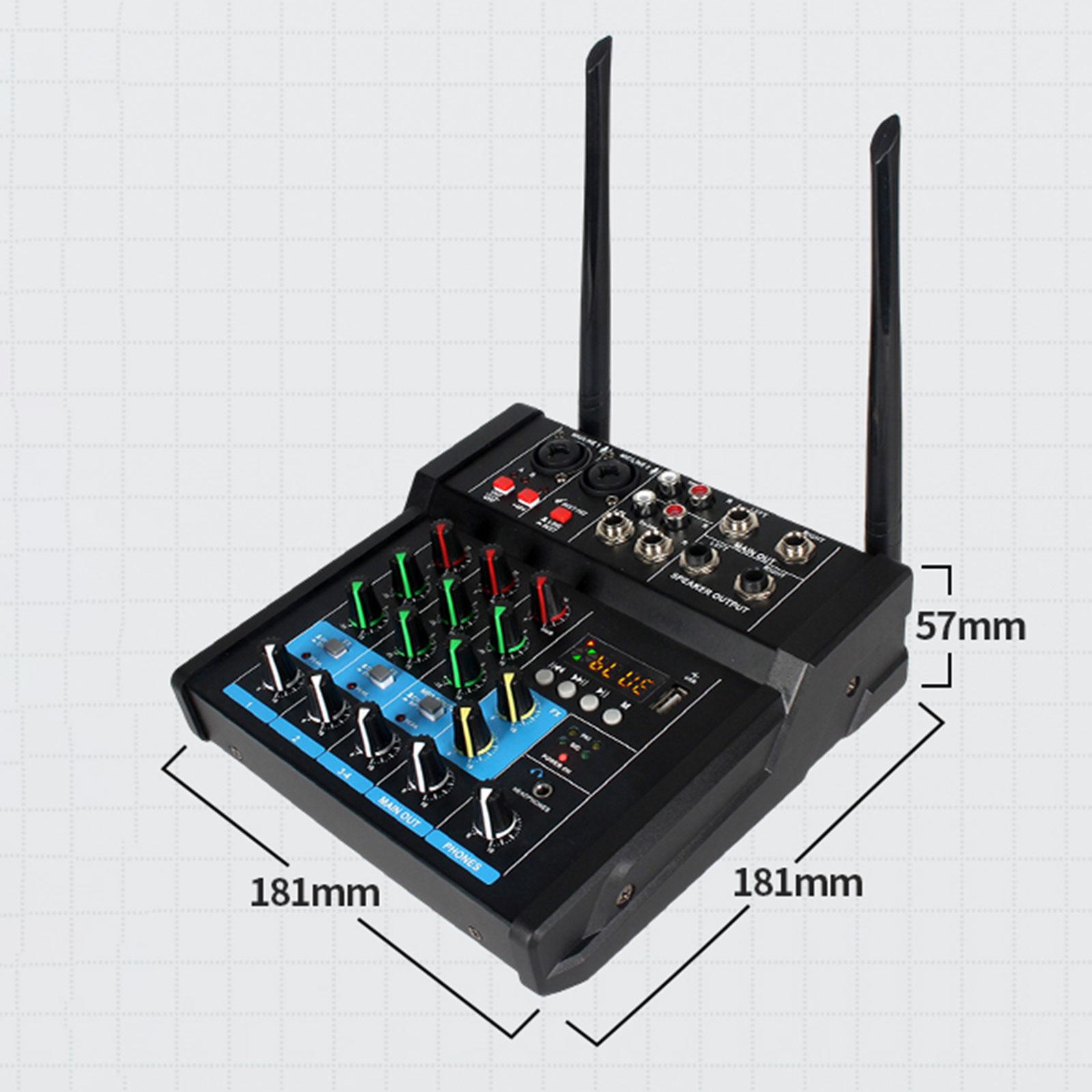 Audio Mixer MP3 Bluetooth USB Interface Sound Board Console System for Party DJ Mixing Studio Streaming Computer Recording