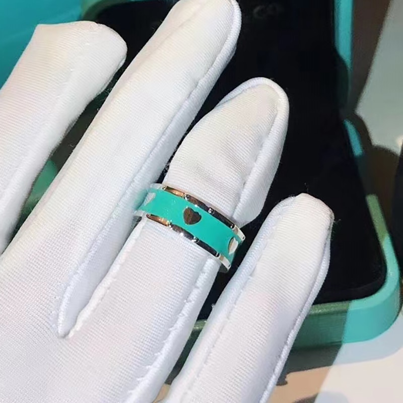 High Quality S925 Sterling Silver Classic Heart Shape Women Rings Fashion Jewelry Luxury Brand Wedding Party Holiday Gifts