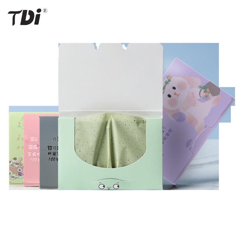100pcs Facial Absorbent Paper Face Wipes Matcha Anti-grease Paper Oil Absorbing Sheets Cosmetics Makeup