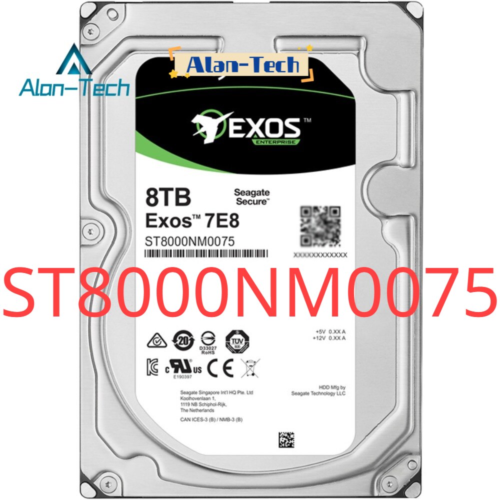 For Sea-gate ST8000NM0075 Exos 7E8 Hard Drive 8TB Internal 3.5" SAS 12Gb/s 128MB 7200 Rpm Hard Disk