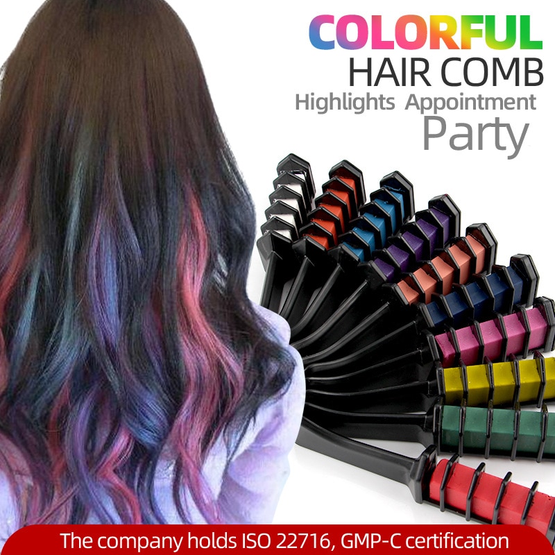 Colorful hair dye comb, disposable 10 color hair dye stick, hair dye chalk, easy to carry hair dye comb