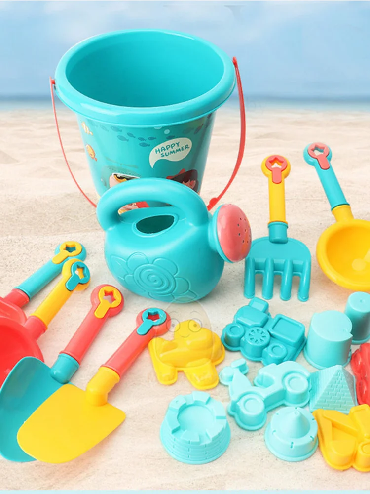 18PCS Beach Sand Toys Summer Beach Game Children Toys Beach Sand Toys Sand Bucket Beach Shovel Toys