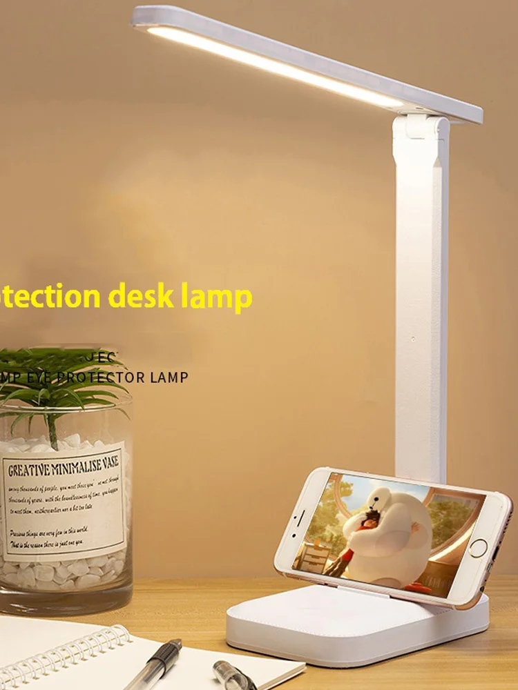 4000mAh Chargeable Folding table lamp eye protection touch dimmable LED lamp bedroom reading USB