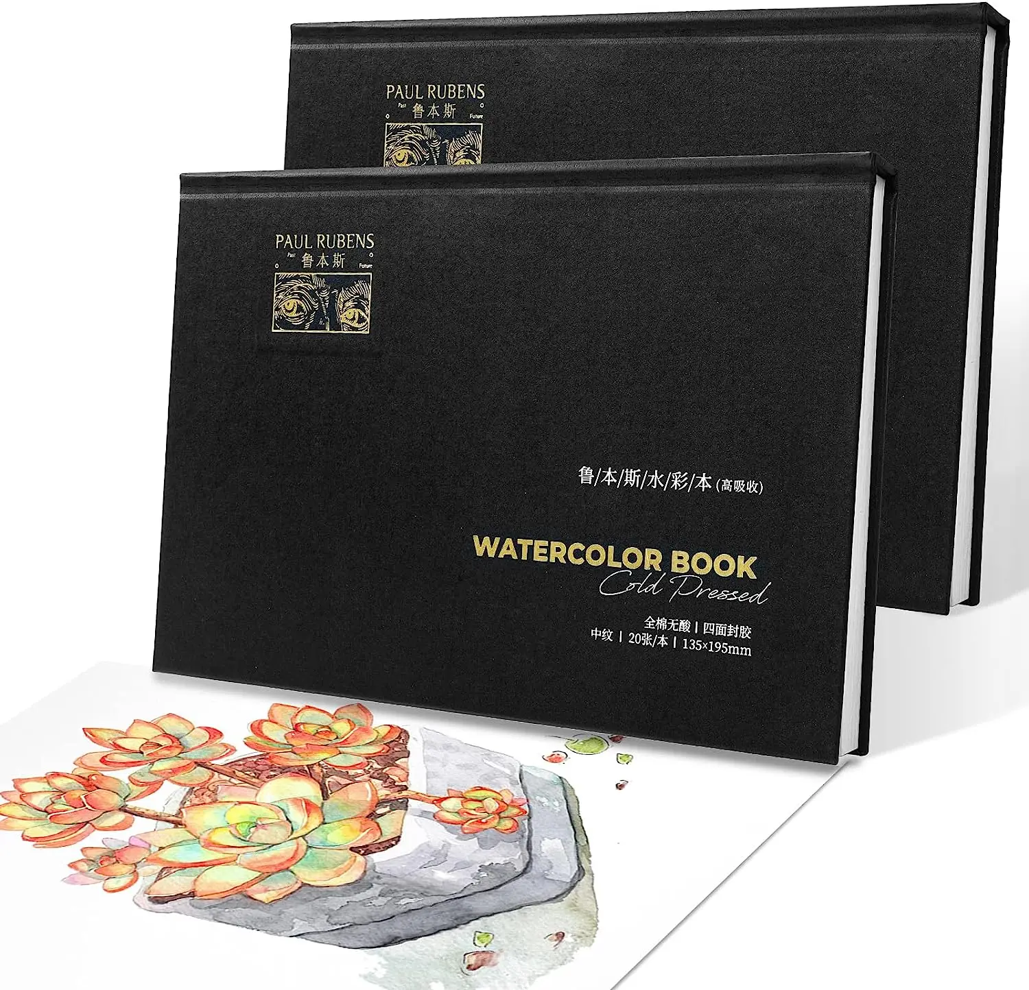 Paul Rubens Watercolor Block High Absorption Cold Pressed Watercolor Paper Sketchbook 100% Cotton