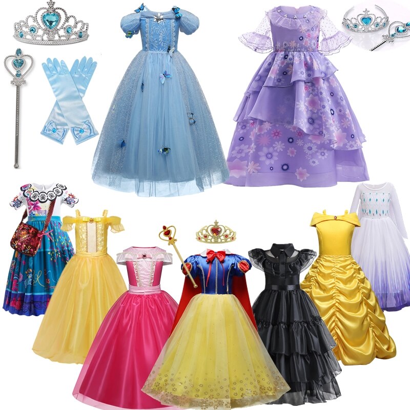 Halloween Cosplay Dresses for Girls Kids Dress Up Fancy Costumes Princess Christmas Birthday Party Disguise Clothes for Girls