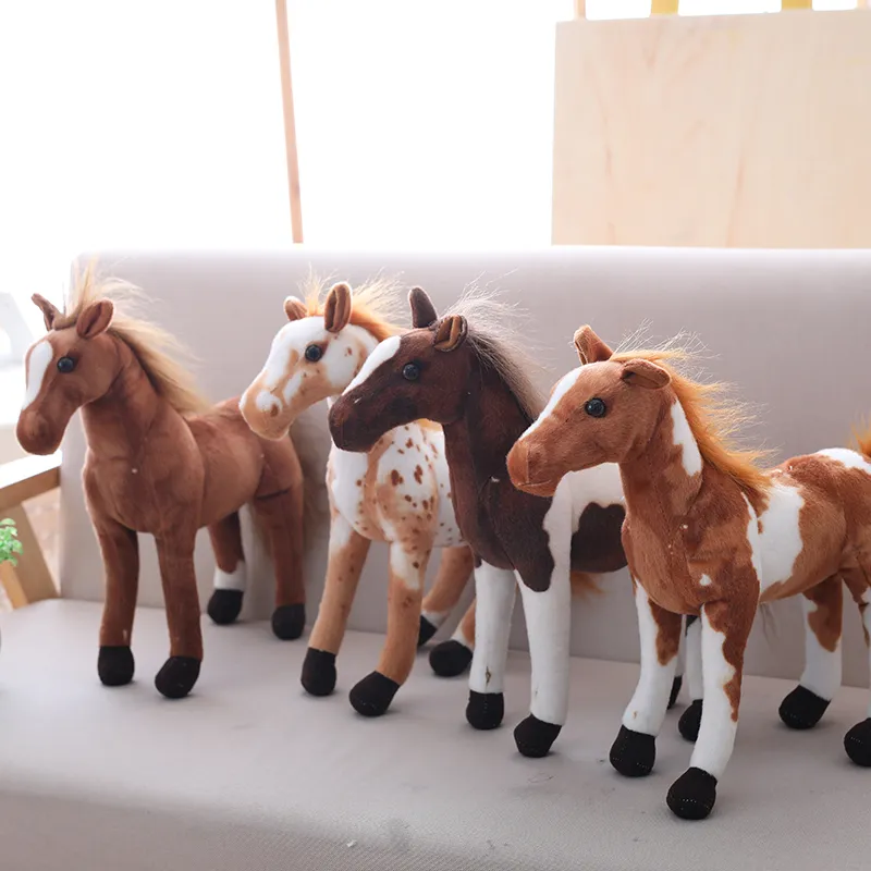 30cm Simulation Horse Plush Toys Cute Stuffed Animal Zebra Doll Soft Realistic Horse Toy Kids