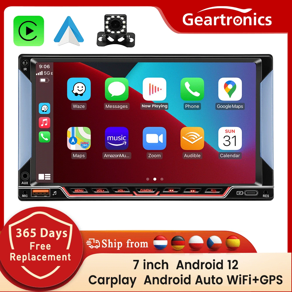 Android 12 2 Din Carplay Car Radio Universal 7" Autoradio With Android Auto GPS WiFi RDS Multimedia