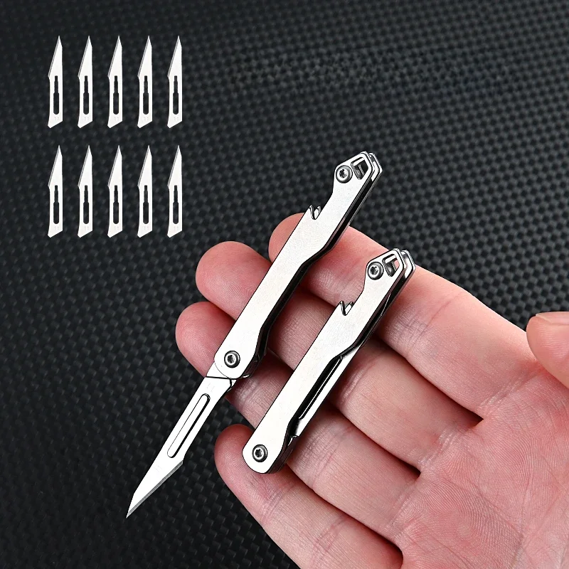 Mini Stainless Steel Folding Scalpel Medical Folding Knife EDC Outdoor Unpacking Pocket Knife with