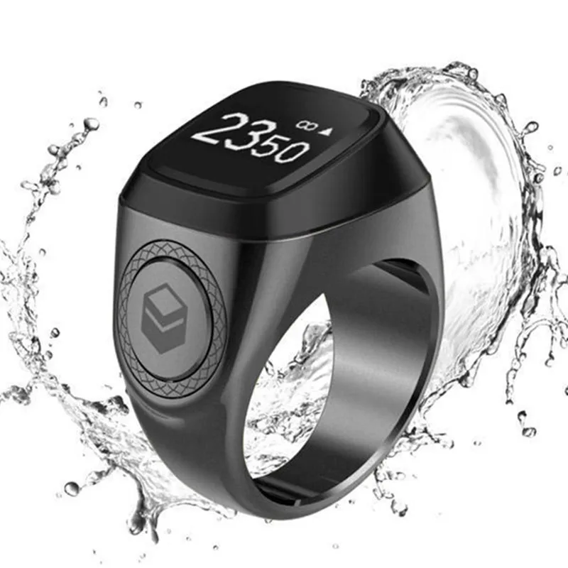 Iqibla Smart Tasbih Tally Counter for Muslims Zikr Ring Digital Tasbeeh 5 Prayer Time Vibration