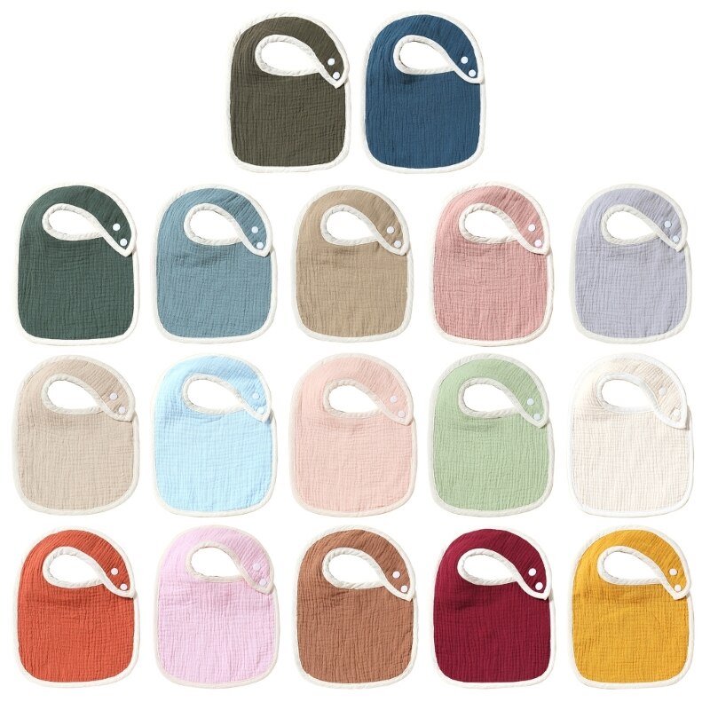 C5AA Baby Drool Bib Breathable Feeding Bibs Infant Saliva Towel 6-Layers Cotton Burp Cloth Bandana for Drooling & Teething