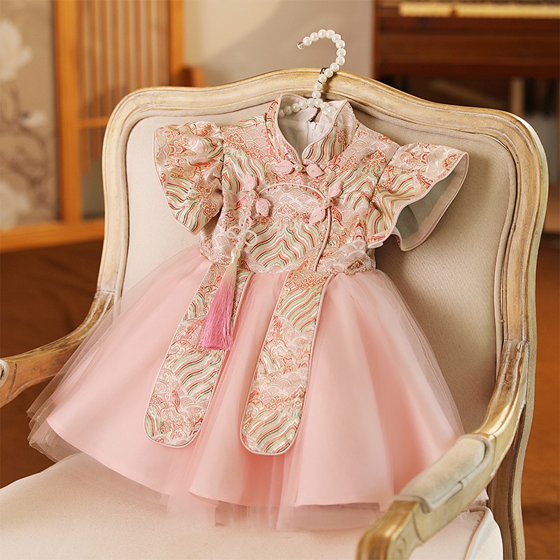 Elegant Girl Fluffy Dress Flower Baby Wedding Ceremony Costume Birthday Outfits 1st Communion Gown Kids Gala Clothes Dresses