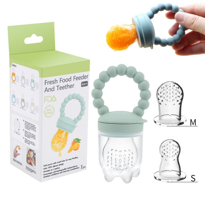 Baby Food Grade Silica Gel Baby Pacifiers Fruit Feeder and Healthy Way To Grind Fruits and Vegetables for Baby's Meal Feedi