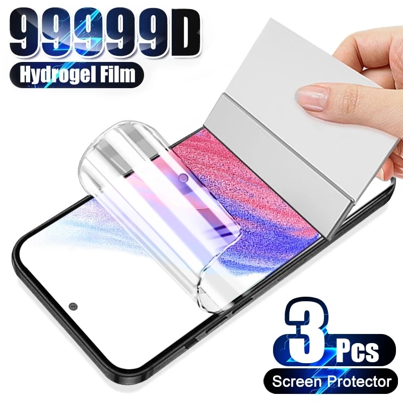 3PCS Full Cover Hydrogel Film For Samsung Galaxy A54 A34 A24 A23 A53 A73 A52 A52S A72 A33 A51 A71 4G A42 Film Screen Protector