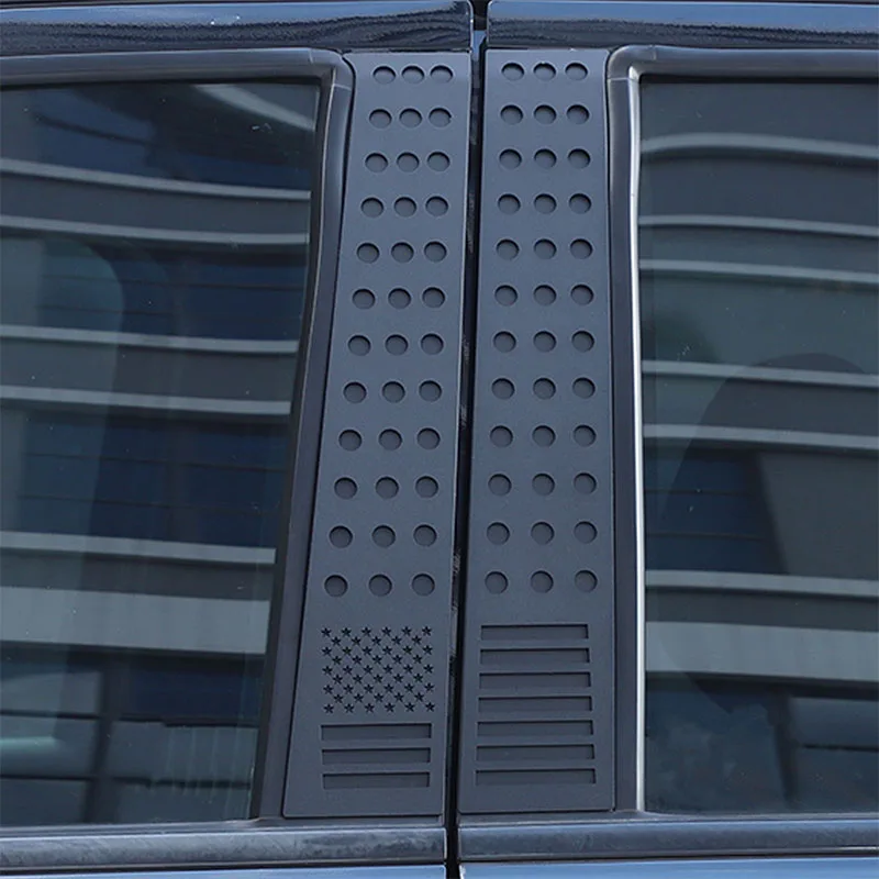 For Ford Ranger Wildtrak T7 T8 15-21 Aluminum Alloy Black Car Windows B-pillar Center Column Cover