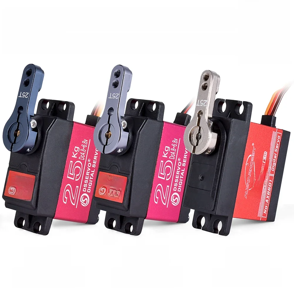 25KG Servo Waterproof RC Servo 1/10 RC Steering Servo Metal Gear High Torque Servo for 1/8 1/12 RC