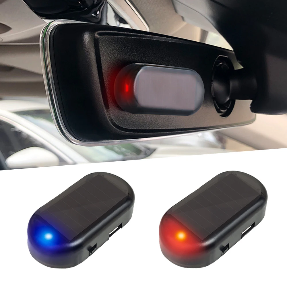 Car Solar Powered Security Dummy Truck Alarm Wireless Warning Anti-Theft Caution Lamp LED Flashing