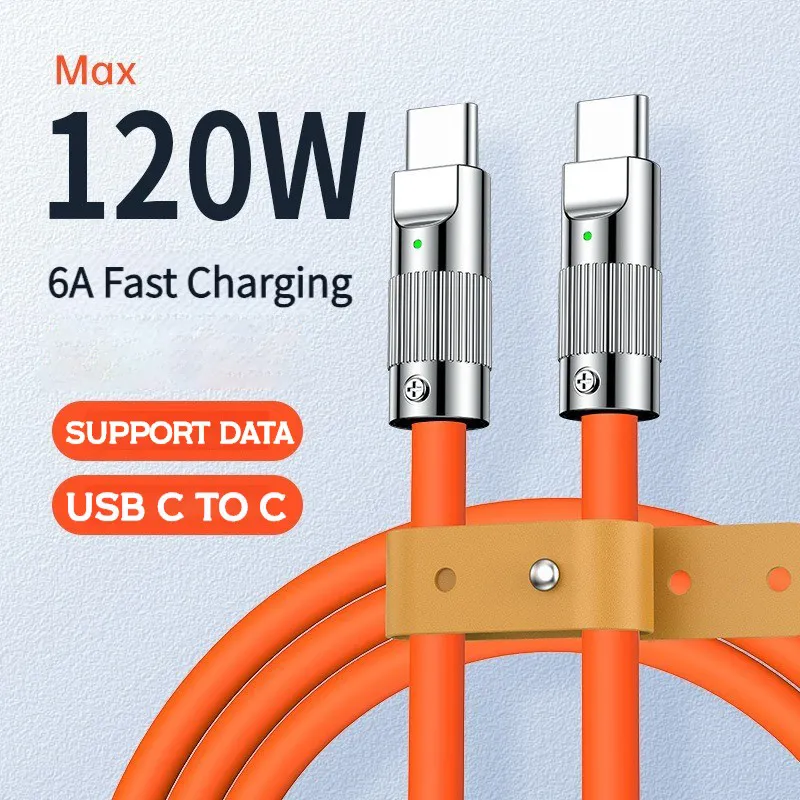 Original USB Type C To USB C Cable 1.5M USB C 120W Fast Charging Charger Wire Cord For Samsung