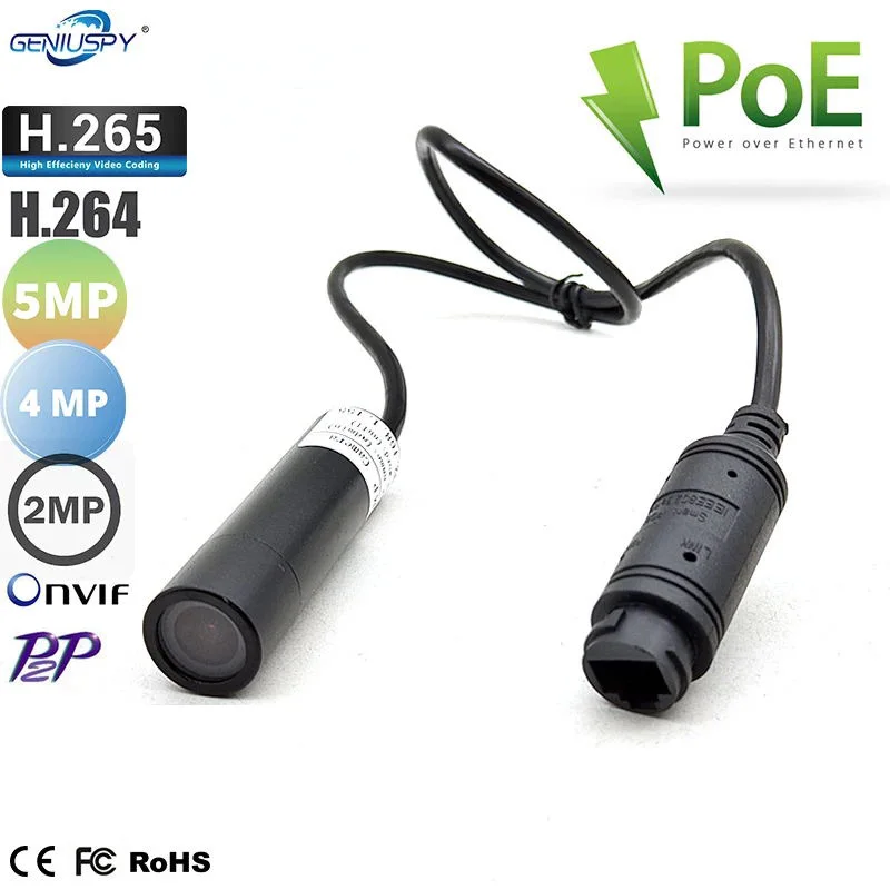 IP Network Mini Bullet Camera1080P POE 2MP 4MP 5MP Surveillance IP Camera Wide Angle Lens XMEye