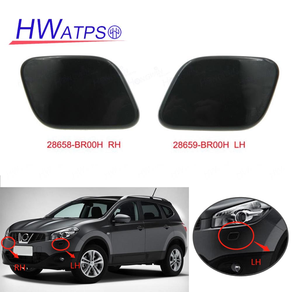 For Nissan Qashqai/Qashqai+2 2010-2014 Front Bumper Headlight Washer Nozzle Cover Spray Cap 28658-BR00H (RH) 28659-BR00H (LH)