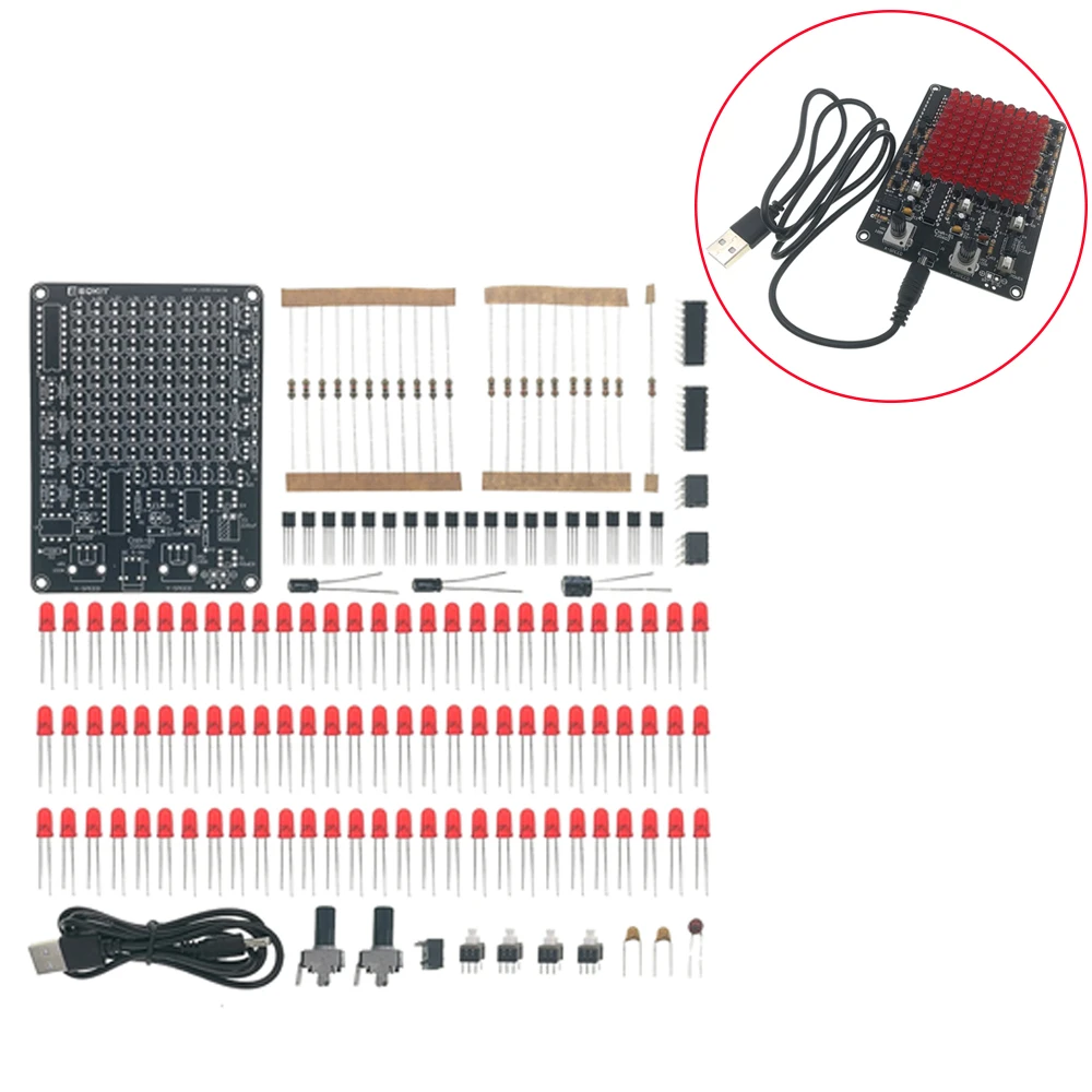 CHA-81 DC 5-9V LED Tracking Light DIY Electronic Production Kit USB Battery Power Supply 9X9 Dot