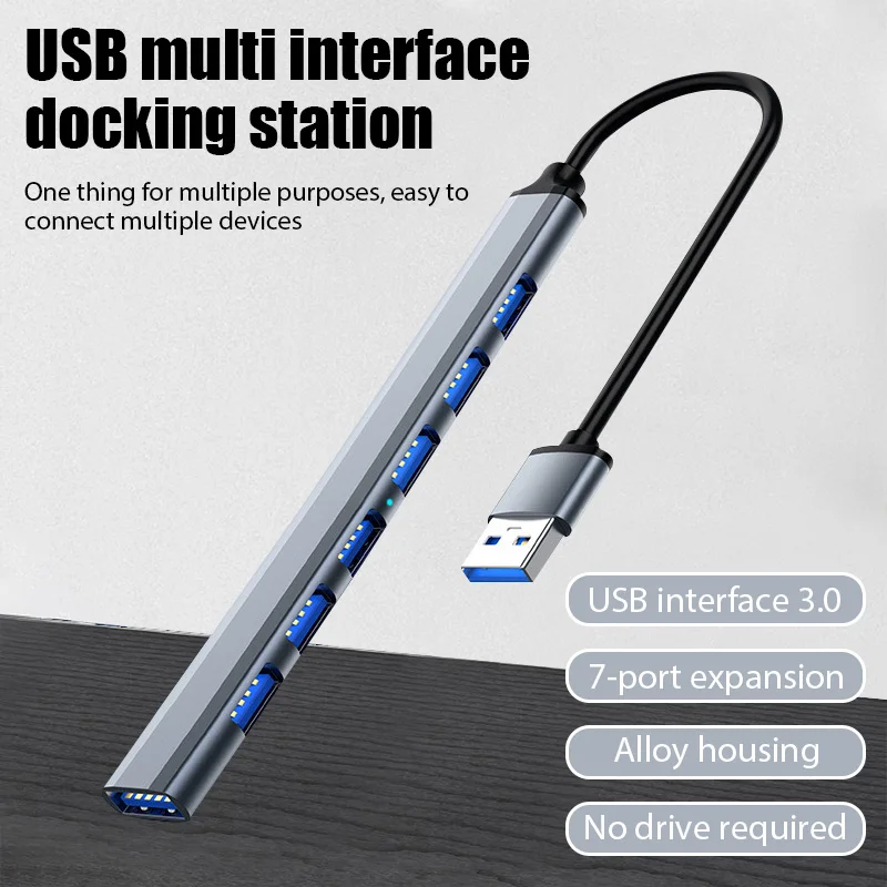 7IN1 USB Hub 3.0 USB 2.0 Multi USB Hub Splitter Power Adapter 4/7 Port Multiple Expander 2.0 OTG USB