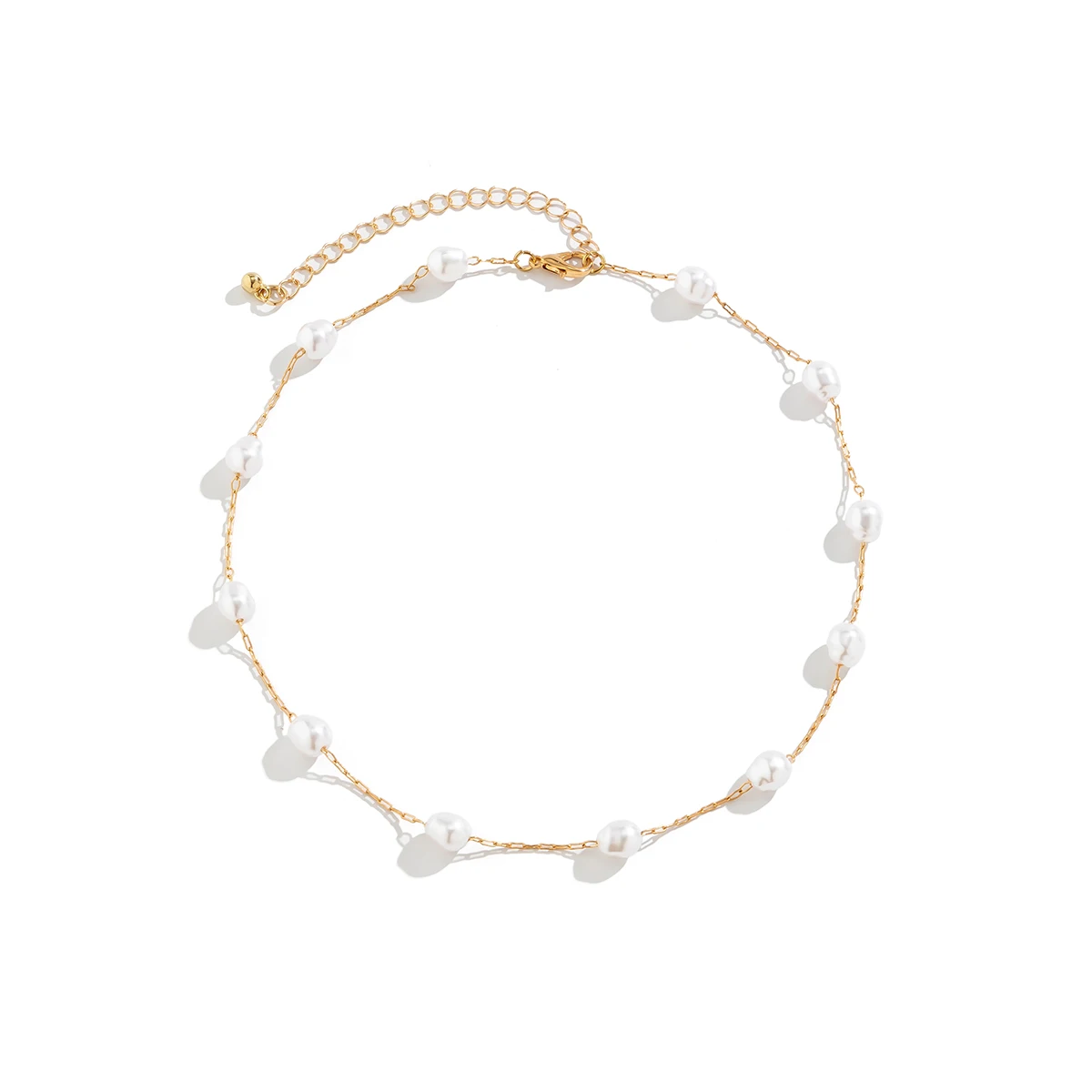 Minimalism Elegant Imitation Pearl Clavicle Chain Neckalce Women Wed Bridal Goth Thin Link Choker