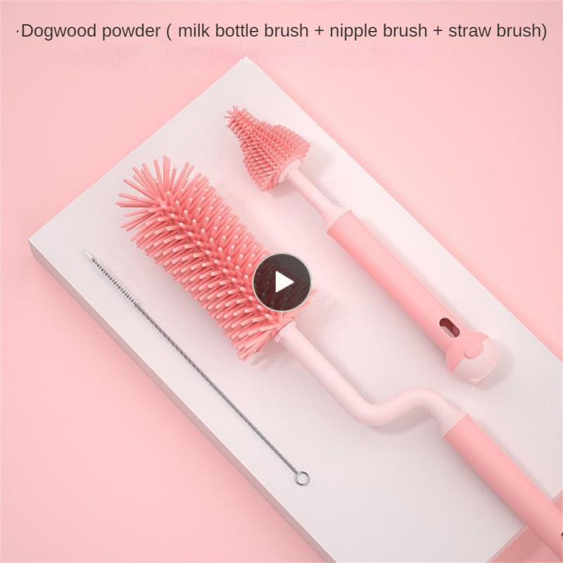 Soft Scrubber Small Brush 360 ° Rotating Multifunctional Cleaning Tool Set Nipple Cleaning Brushes Set Bottle Cleaning Brush
