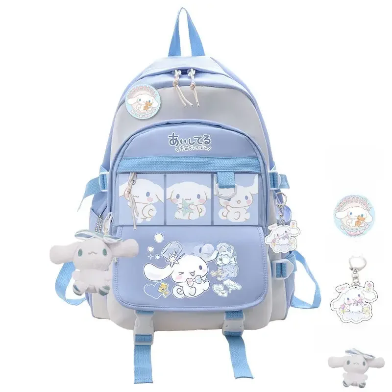 Anime Sanrioed Plush Toy Cinnamoroll Backpack Children Girl Boy Blue Schoolbag Kawaii Student School