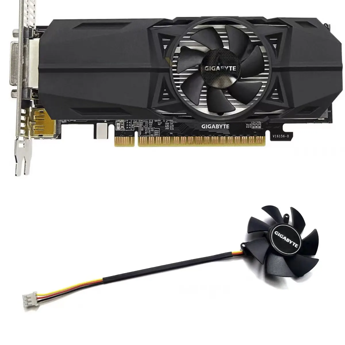 47MM FS1250-S2053A DC 12V 0.19A 3 Pin GTX 1050TI GPU Cooler Fan For Gigabyte GTX 1050Ti OC Low