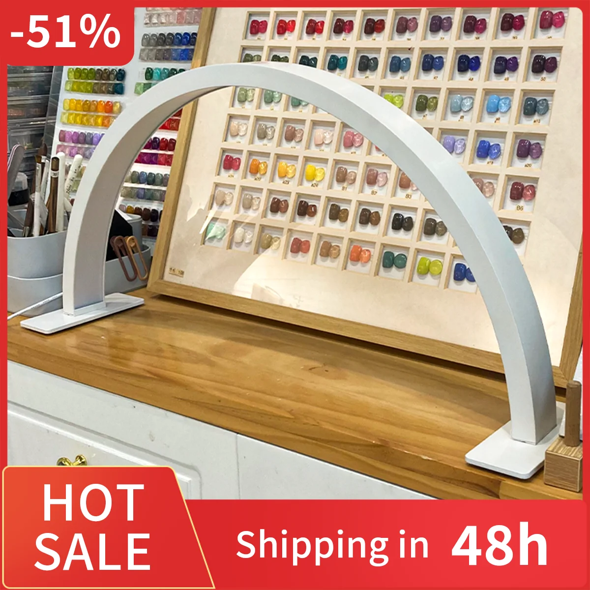 48W New optimized Beauty Salon LED Light Half-Moon Nail Lamp For Nails Eyelash Extension Eyebrow