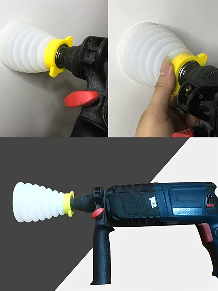 Drill Dust Cover Collector Scalable Rubber Dustproof Dust Bowl Device Power Tool Utility Accessories