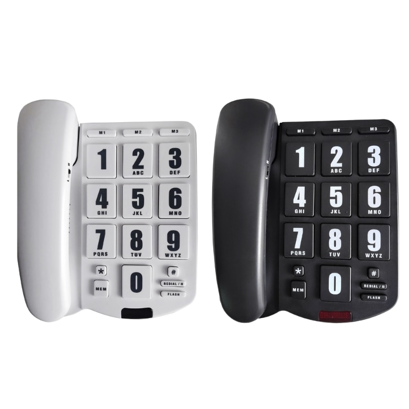 Fixed Landline Phone Big Button Amplified Home Phone with Ringer Desk Telephone for Elderly and Low Users X3UF