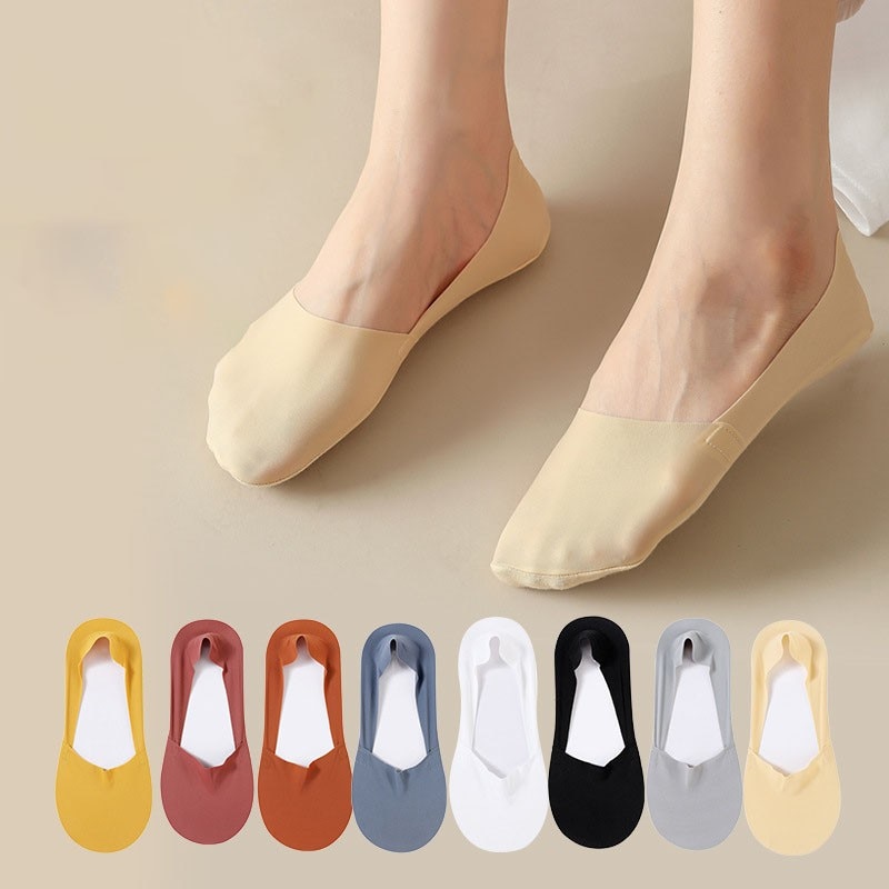 Socks Women's Comfortable Breathable Ice Silk Deodorant Anti Slip Cotton Sole Women's Summer Slippers Ankle Socks Woma