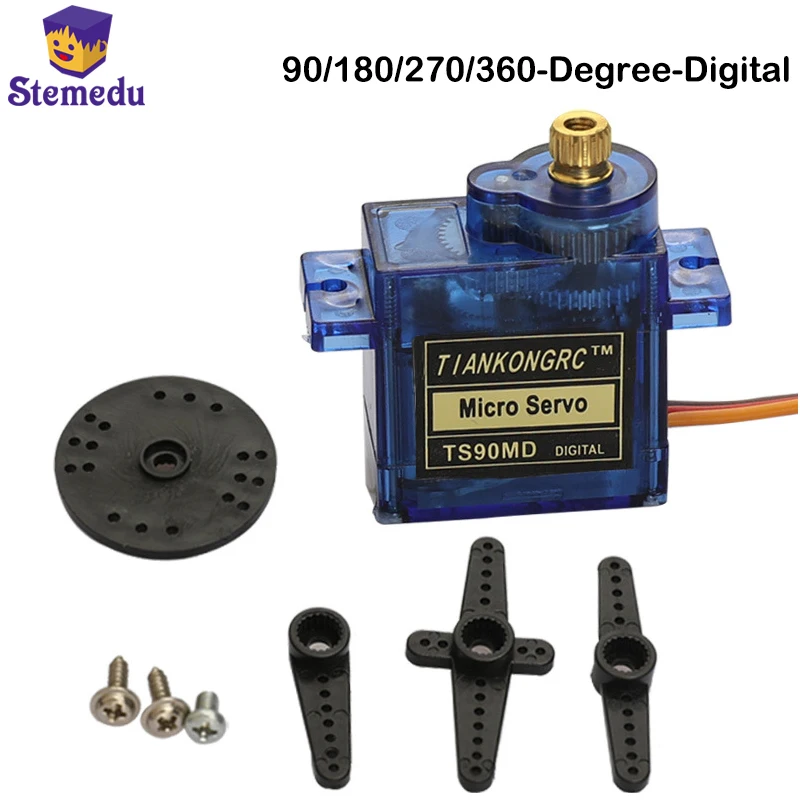 9g TS90MD Metal gear simulation steering gear 90/180/270 degree Angle controllable Micro Servo Motor