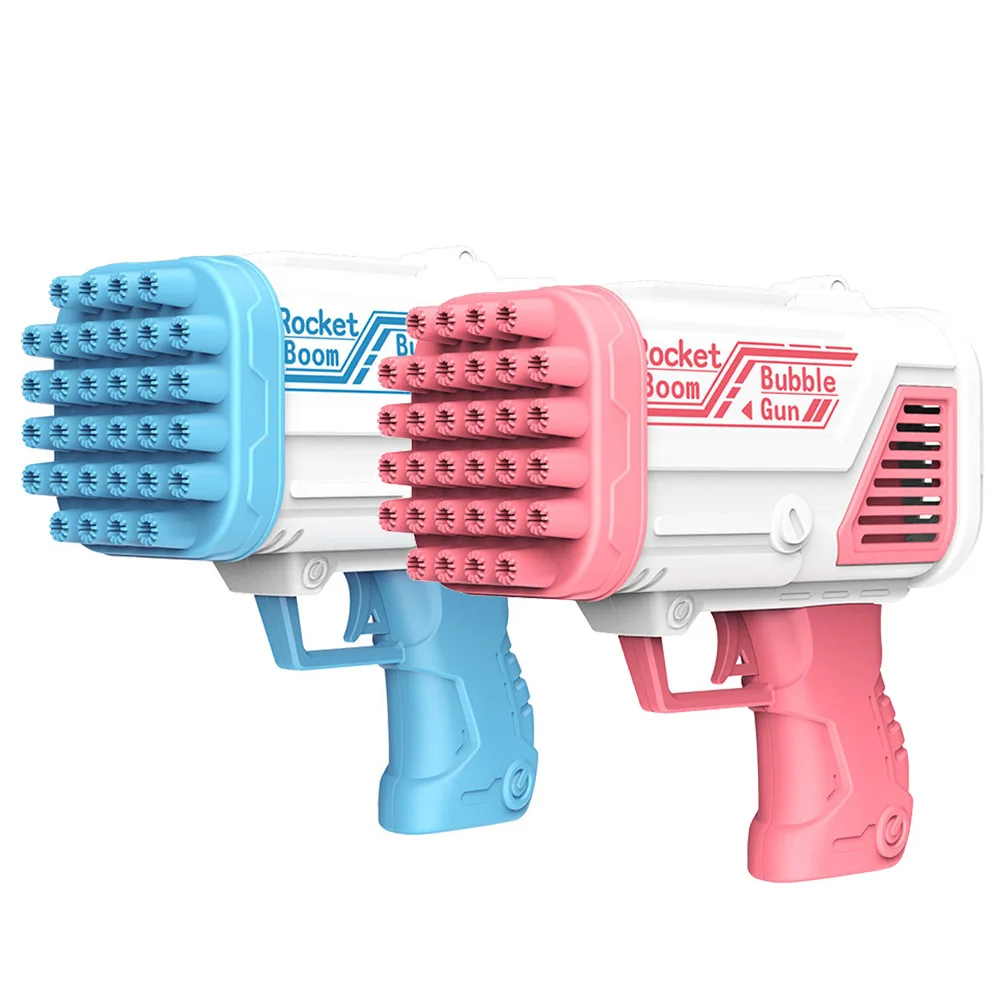 32-Hole Electric Bubble Gun Automatic Gatling Bazooka Bubble Maker Machine Children Gift Summer