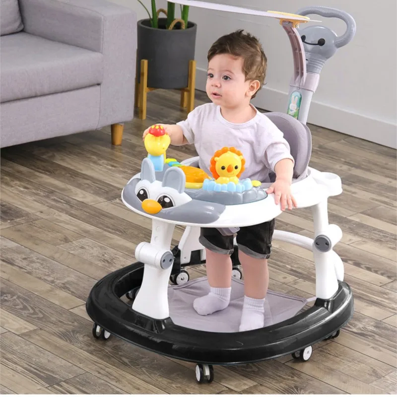 LazyChild Foldable Baby Walkers With Universal Wheel Multifunction Anti-Roll Anti O-Leg Walker