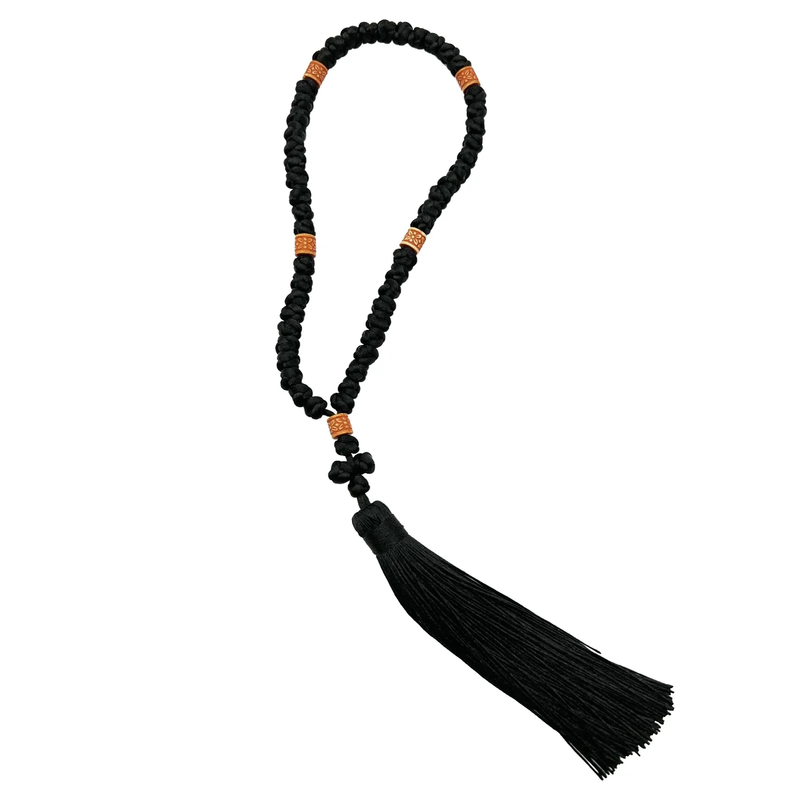 Christian 50-knot Prayer Rope & Prayer Rope Polyester Protection Blessing Cross Charm With Tassel