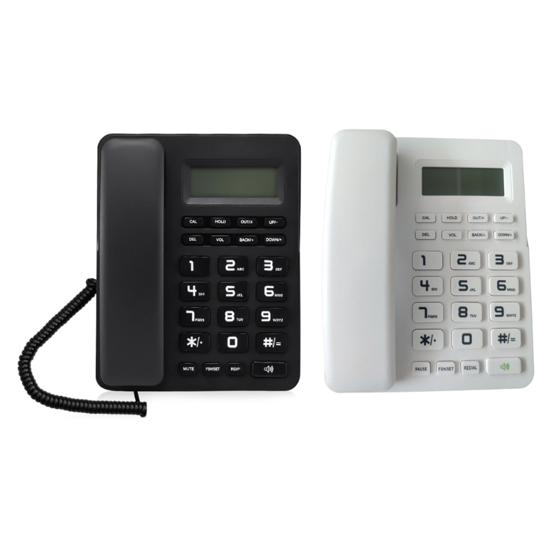 Desktop Corded Landline Phone VTC-500 LCD Display Fixed Telephone Big Button for Elderly Seniors Phone for Home Drop Shipping