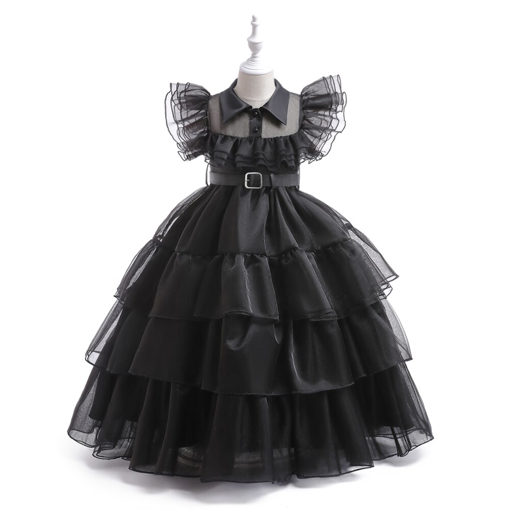 MQATZ Baby Clothes Flower Girls Children Princess Evening Party Prom Black Wedding Bridesmaid Summer Dress Ball Gown Vestidos