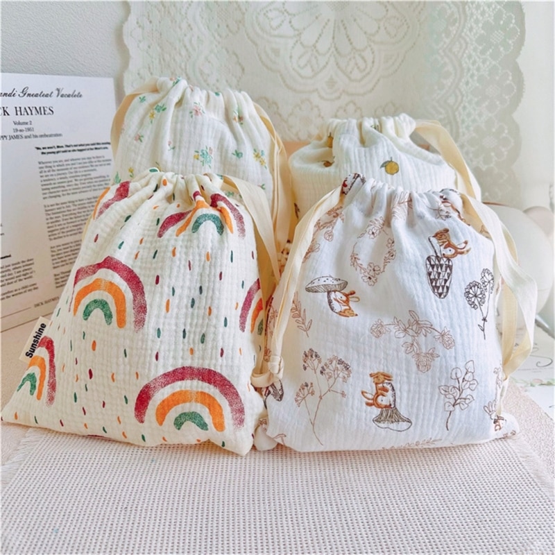 String Diaper Bag Baby Disposable Diaper Comfort Saliva Towel Storage Bag Handbag Baby Boys Girls Bottle Trolley Hanging Bag New